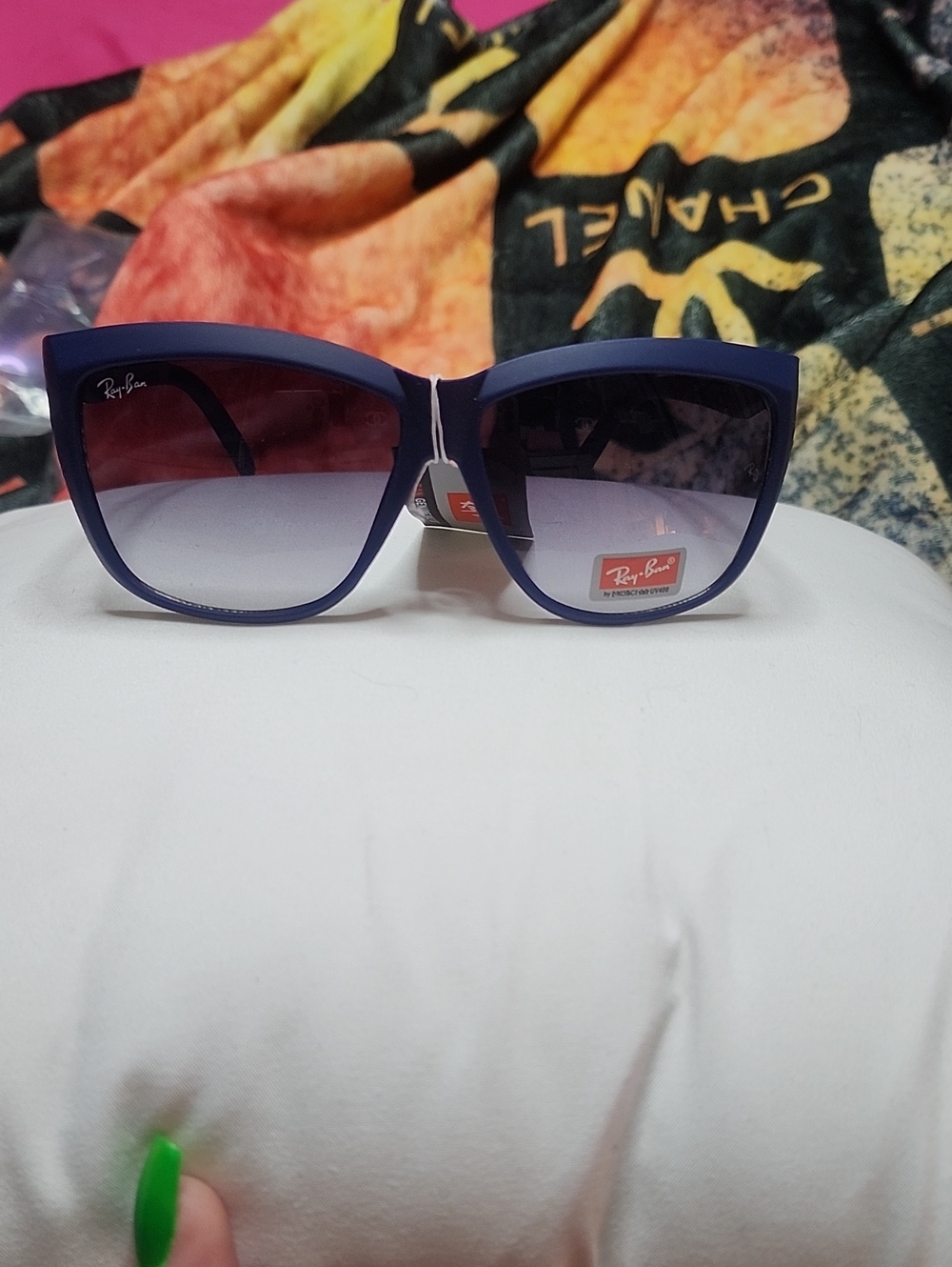 Ray-Ban Women's Navy Blue Cat-Eye Sunglasses with Gradient Lenses